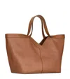 Saint Laurent Large Y Calf Leather Tote Bag In Red