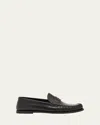 Saint Laurent Leather Ysl Classic Penny Loafers In Black