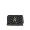 Saint Laurent Cassandre Quilted Leather Zip-around Wallet In Black