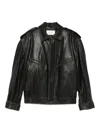 Saint Laurent Leather Zip-fastening Jacket In Brown