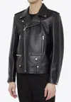 Saint Laurent Cocktail Print Biker Jacket In Black