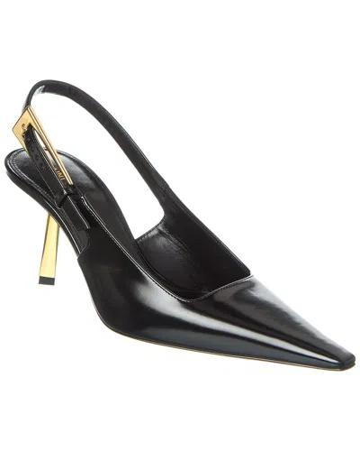 Saint Laurent Lee Leather Slingback Pump In Black