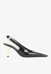 Saint Laurent Graham 110 Patent Leather Slingback Pumps In Black
