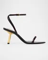 Saint Laurent 75mm Lee Sandals In Kaki-marro