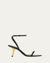 Saint Laurent 75mm Lee Sandals In Kaki-marro