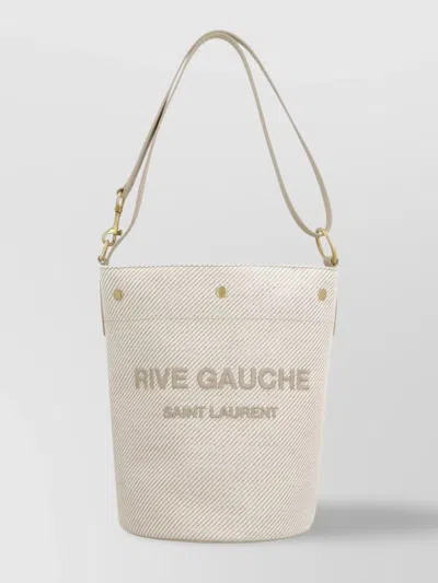 Saint Laurent Left Bank Bucket Bag In White