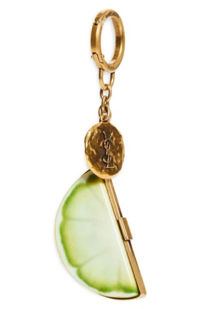 Saint Laurent Lemon Key Ring In Multi