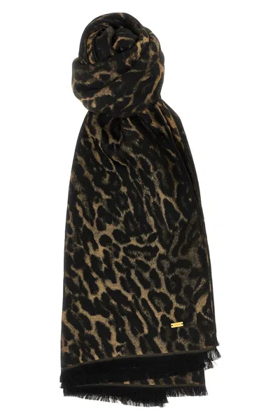 Saint Laurent 'leo' Stole In Brown