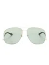 Saint Laurent Leon Oversized-frame Sunglasses In Green