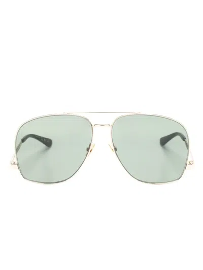 Saint Laurent Leon Oversized-frame Sunglasses In Green