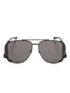 Saint Laurent Leon Pilot-frame Sunglasses In Black