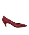 Saint Laurent Leopard High Heels In Red