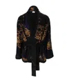 Saint Laurent Leopard-knit Cardigan In Black