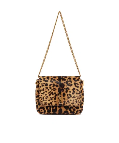 Saint Laurent Flap Shoulder Bag In Brown