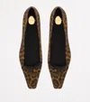 Saint Laurent Leopard Poppy Ballet Flats In Brown