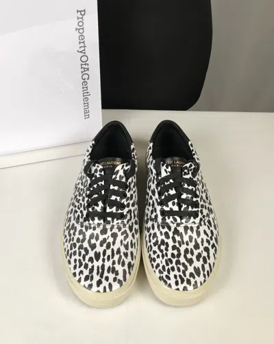 Pre-owned Saint Laurent Leopard Print Black & White Sneaker
