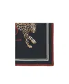 Saint Laurent Leopard-print Frayed Scarf In Green