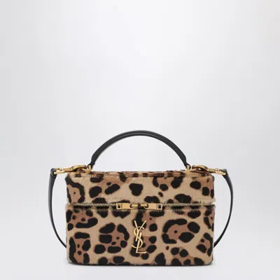Saint Laurent Leopard-print Pony Gaby Vanity Bag In Neutral