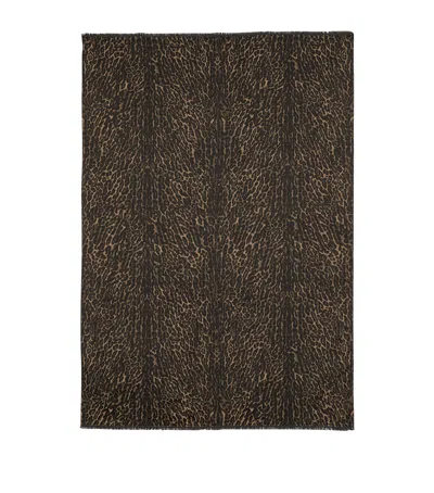 Saint Laurent Leopard Print Scarf In Brown