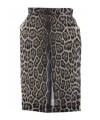 Saint Laurent Leopard-print Silk Skirt In Black