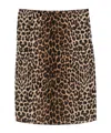 Saint Laurent Leopard Print Skirt In Black