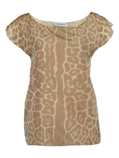 Pre-owned Saint Laurent Leopard-print T-shirt