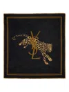 Saint Laurent Cassandre Large Square Scarf In Wool Twill In Black