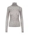 Saint Laurent Women's Printed Wool Top In Gray