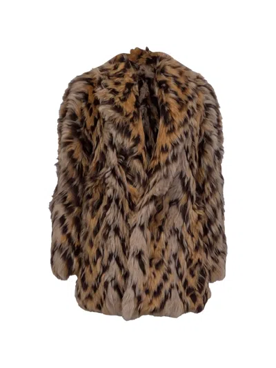Pre-owned Saint Laurent Leopard-print Oversized Coat In Brown