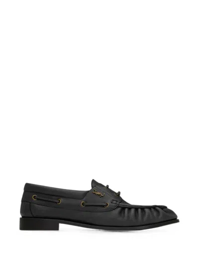 Saint Laurent Bateau Le Loafer Bateau In Smooth Leather In Black