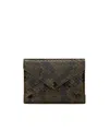 Saint Laurent Letter Card Case In Python In Green