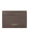 Saint Laurent Letter Card Holder In Brown