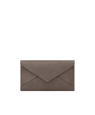 Saint Laurent Letter Large Wallet In Leather In Brown