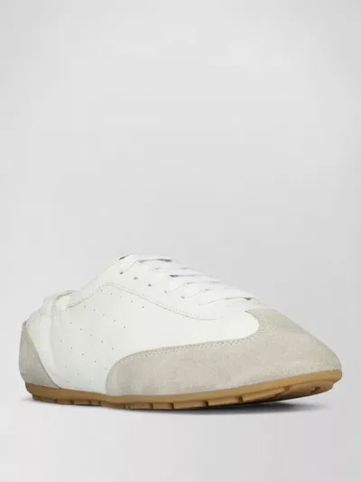 Saint Laurent Lewis Leather Suede Sneakers Low Top In White