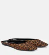 Saint Laurent Lido Leopard-print Grosgrain Slippers In Brown