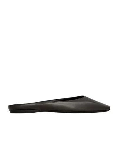 Saint Laurent Lido Slip-ons In Smooth Leather In Eagle Palm