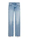 Saint Laurent Women's Jean Nico Denim Camel Pants In Light Blue