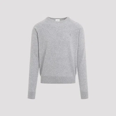 SAINT LAURENT LIGHT GREY SWEATER CASSANDRE IN CASHMERE