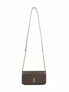Saint Laurent Light Musk Cassandre Phone Holder In Green