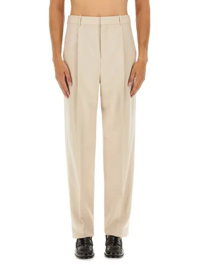 Saint Laurent Light Wool Pants In Neutral