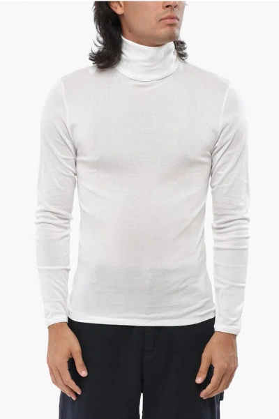 Saint Laurent Lightweight Cotton Turtle-neck Sweater In White