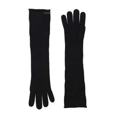 Saint Laurent Lightweight Knitted Gloves In Black