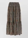 Saint Laurent Lightweight Tiered Paisley Skirt