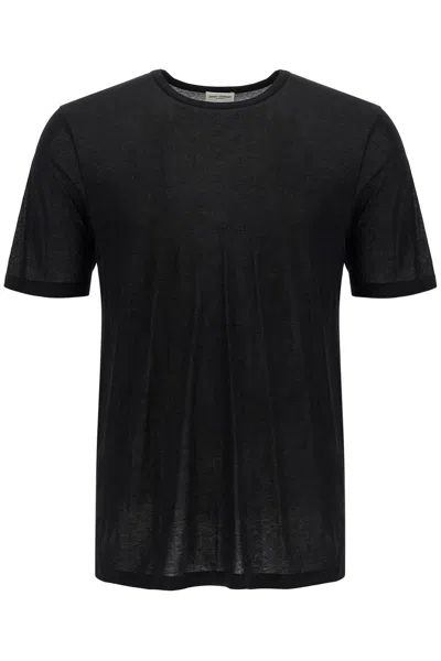 Saint Laurent Lightweight Viscose T-shirt In Black