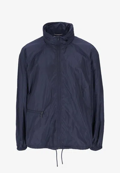 Saint Laurent Lightweight Zip-up Jacket In Blue