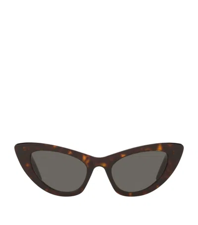 Saint Laurent Lily Cat Eye Sunglasses In Burgundy