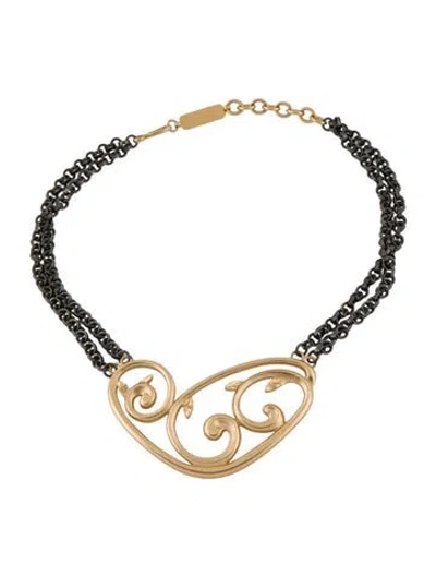 Pre-owned Saint Laurent "limitierte Auflage" Collar Necklace, 20" In Multi