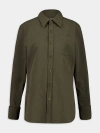 Saint Laurent Linen And Cotton "cassandre" Shirt In Green