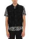 Saint Laurent Linen And Cotton Gabardine Sleeveless Jacket In Black