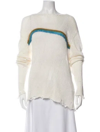 Pre-owned Saint Laurent Linen Graphic Print Sweater In Neutrals
